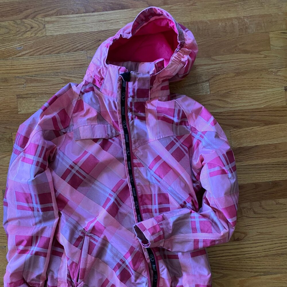 Marker Girls Ski/Snowboard Jacket - Pink Plaid, Size Large